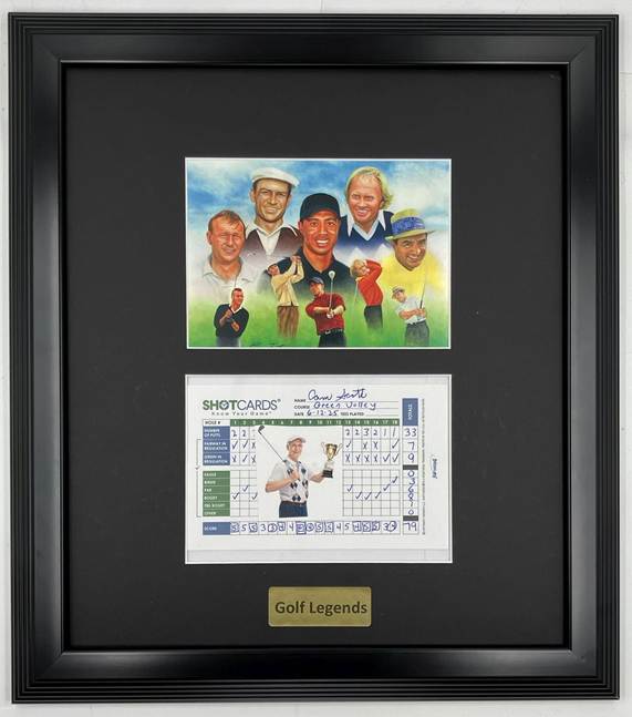 golf legends framed w shotcard and label