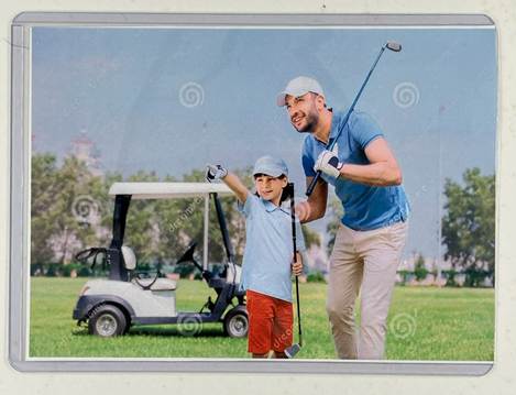 golfers w cart pic in sleeve