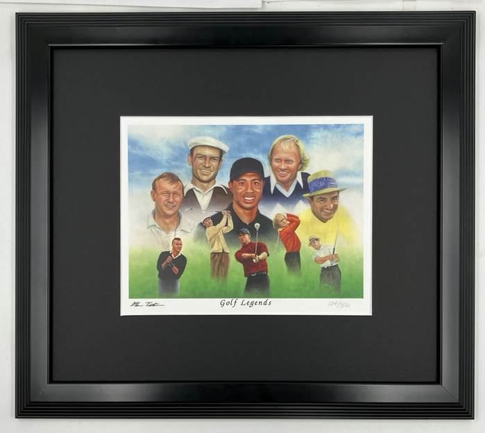 large golf legends pic framed